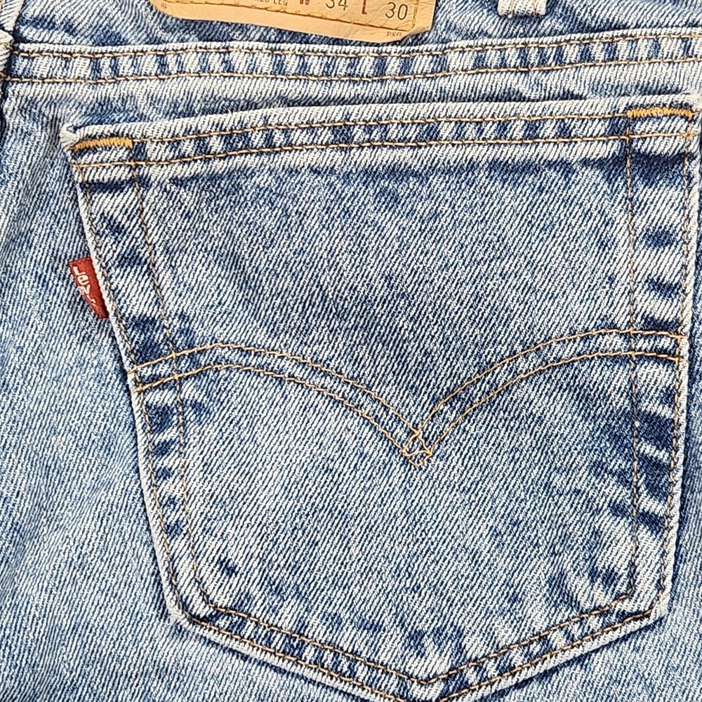 Levis 550 Jeans Mens 34x30 Blue Relaxed Fit Tapered Leg Vintage 90s Made In USA - Picture 5 of 10